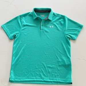 Under Armour Heat Gear polo golf shirt men’s size large Aqua green